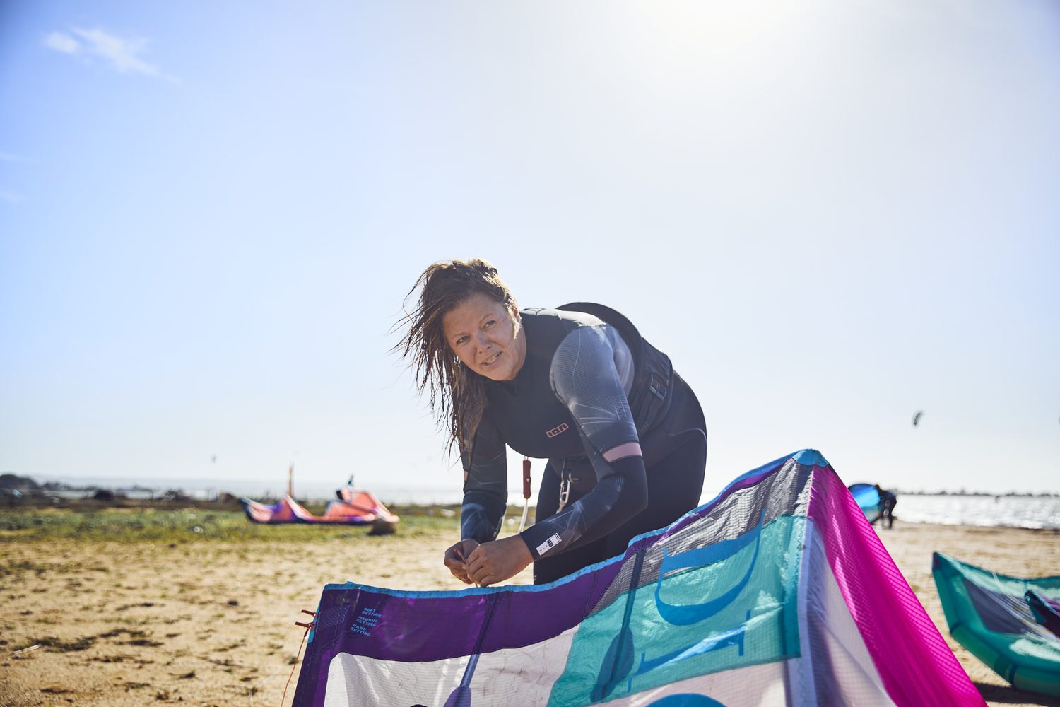Kite am Strand aufbauen